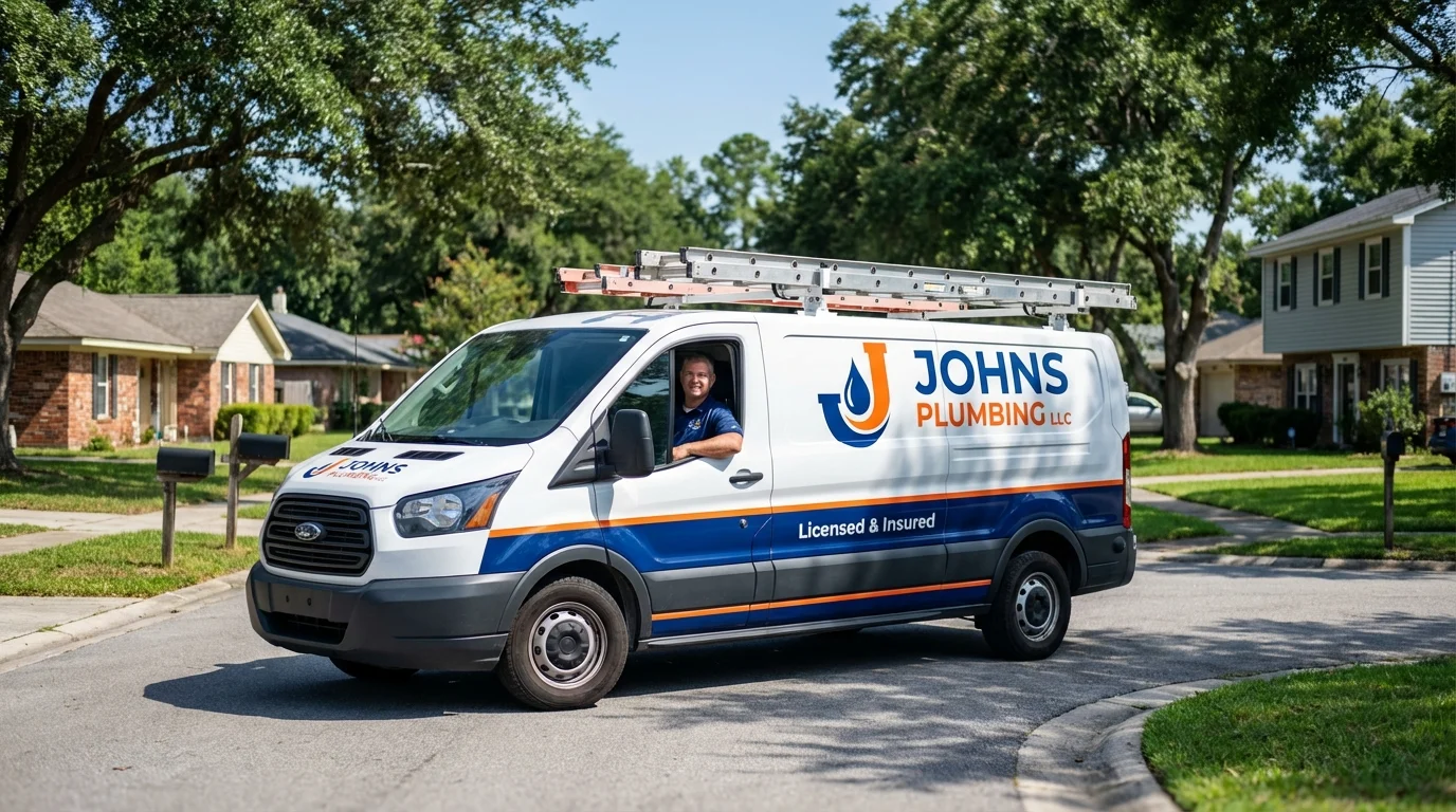 Johns Plumbing LLC service van in Gainesboro, TN