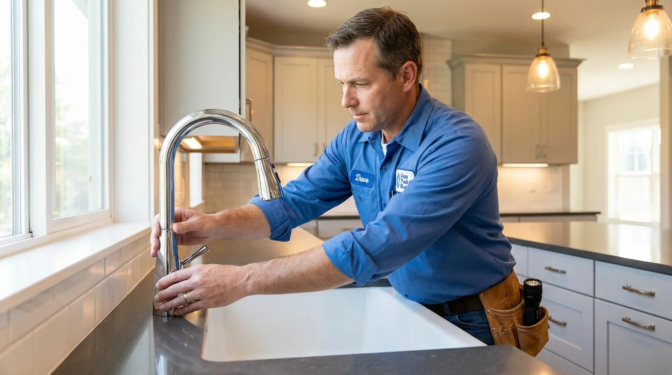 Kitchen faucet installation by Johns Plumbing LLC in Gainesboro