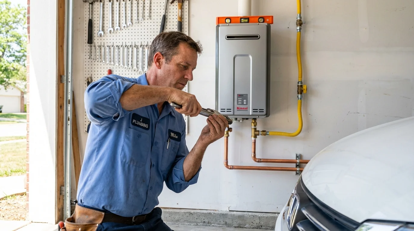 Tankless water heater installation by a Johns Plumbing LLC plumber in Gainesboro